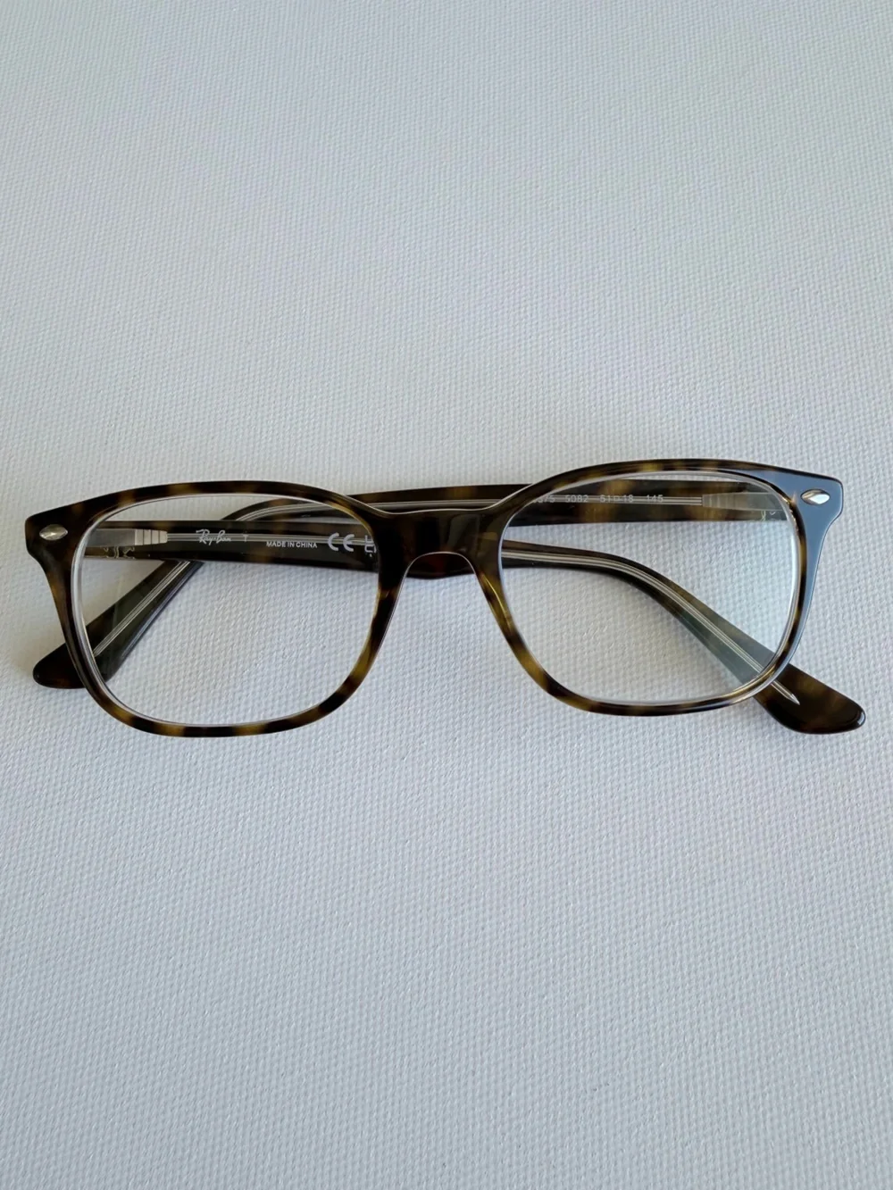 Ray-Ban RB5375 Tortoise Square Eyeglasses Havana Transparent 53mm